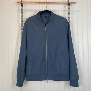 COS Men’s Blue Lyocell & Cotton Full Zip Bomber Jacket Size M - Outdoor